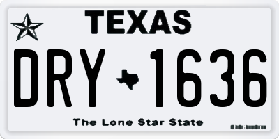 TX license plate DRY1636