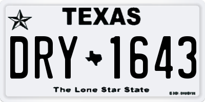 TX license plate DRY1643