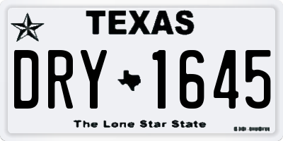 TX license plate DRY1645