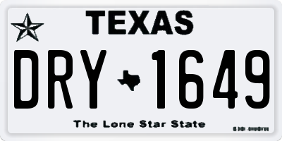 TX license plate DRY1649