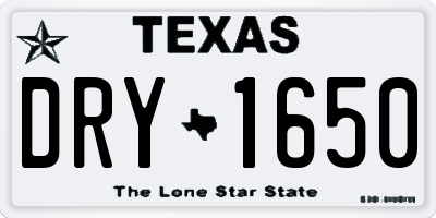 TX license plate DRY1650