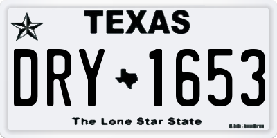 TX license plate DRY1653