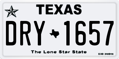 TX license plate DRY1657