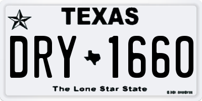 TX license plate DRY1660