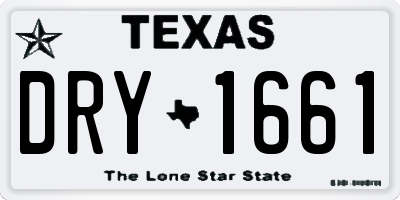 TX license plate DRY1661