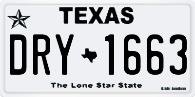 TX license plate DRY1663