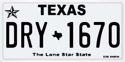 TX license plate DRY1670