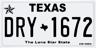 TX license plate DRY1672