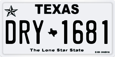 TX license plate DRY1681