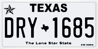 TX license plate DRY1685