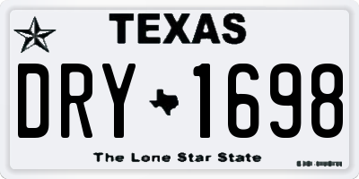 TX license plate DRY1698