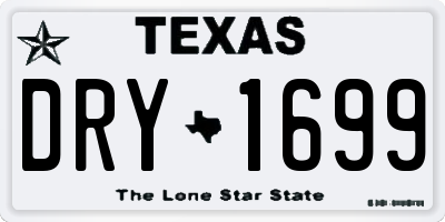 TX license plate DRY1699