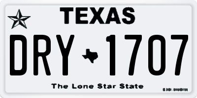 TX license plate DRY1707