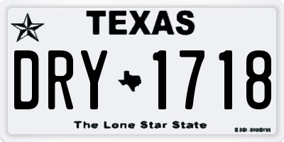 TX license plate DRY1718