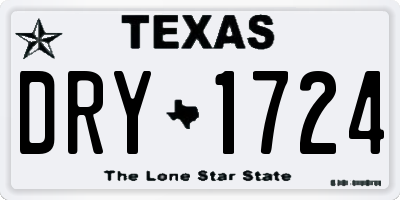 TX license plate DRY1724