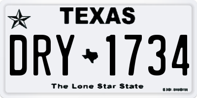 TX license plate DRY1734