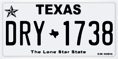 TX license plate DRY1738