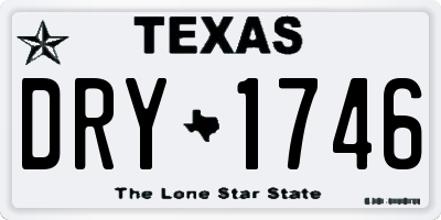 TX license plate DRY1746