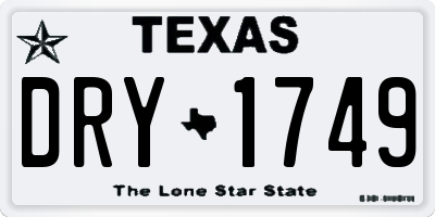TX license plate DRY1749