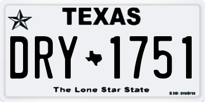 TX license plate DRY1751