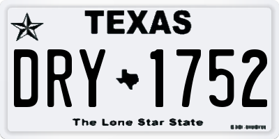 TX license plate DRY1752