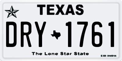 TX license plate DRY1761