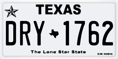 TX license plate DRY1762