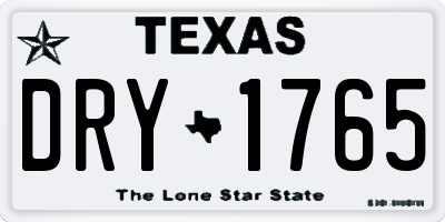 TX license plate DRY1765