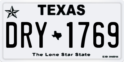 TX license plate DRY1769