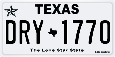 TX license plate DRY1770