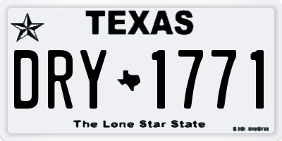 TX license plate DRY1771