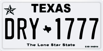 TX license plate DRY1777
