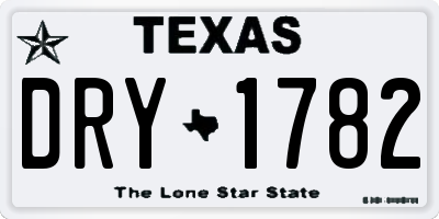 TX license plate DRY1782