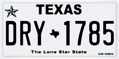 TX license plate DRY1785