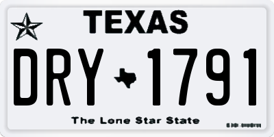 TX license plate DRY1791