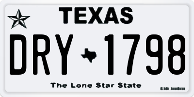 TX license plate DRY1798