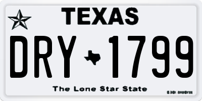 TX license plate DRY1799