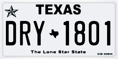 TX license plate DRY1801