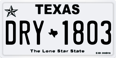 TX license plate DRY1803