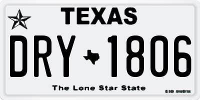 TX license plate DRY1806