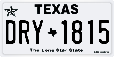 TX license plate DRY1815