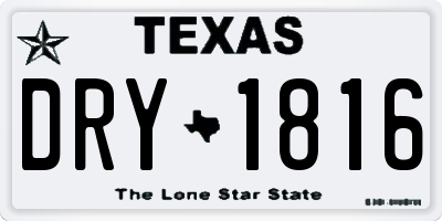 TX license plate DRY1816