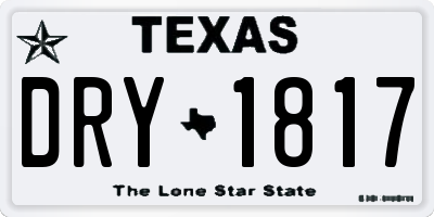 TX license plate DRY1817
