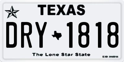 TX license plate DRY1818