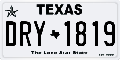 TX license plate DRY1819