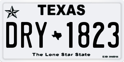 TX license plate DRY1823