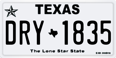 TX license plate DRY1835