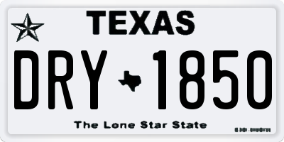 TX license plate DRY1850
