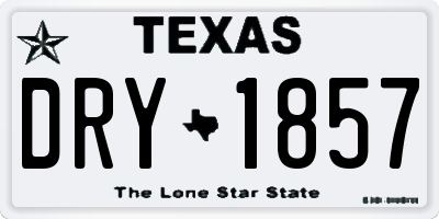 TX license plate DRY1857