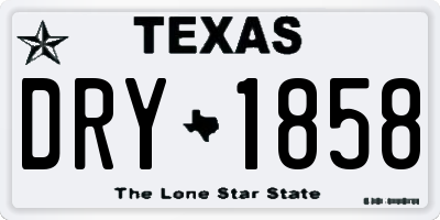 TX license plate DRY1858